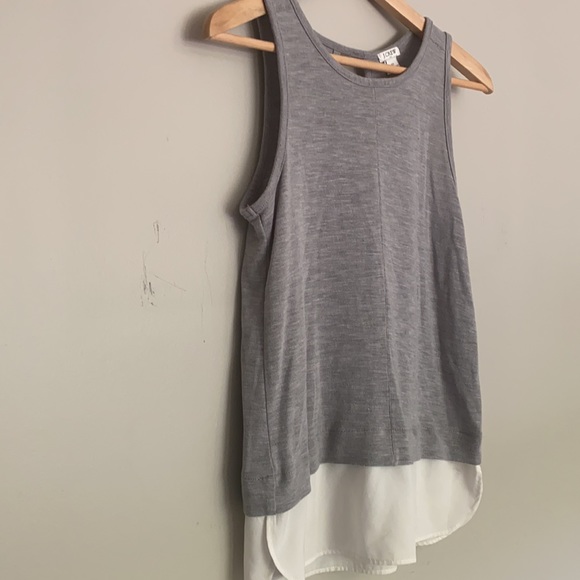 J Crew Mixed Media Tank Gray & White XS - Picture 4 of 7